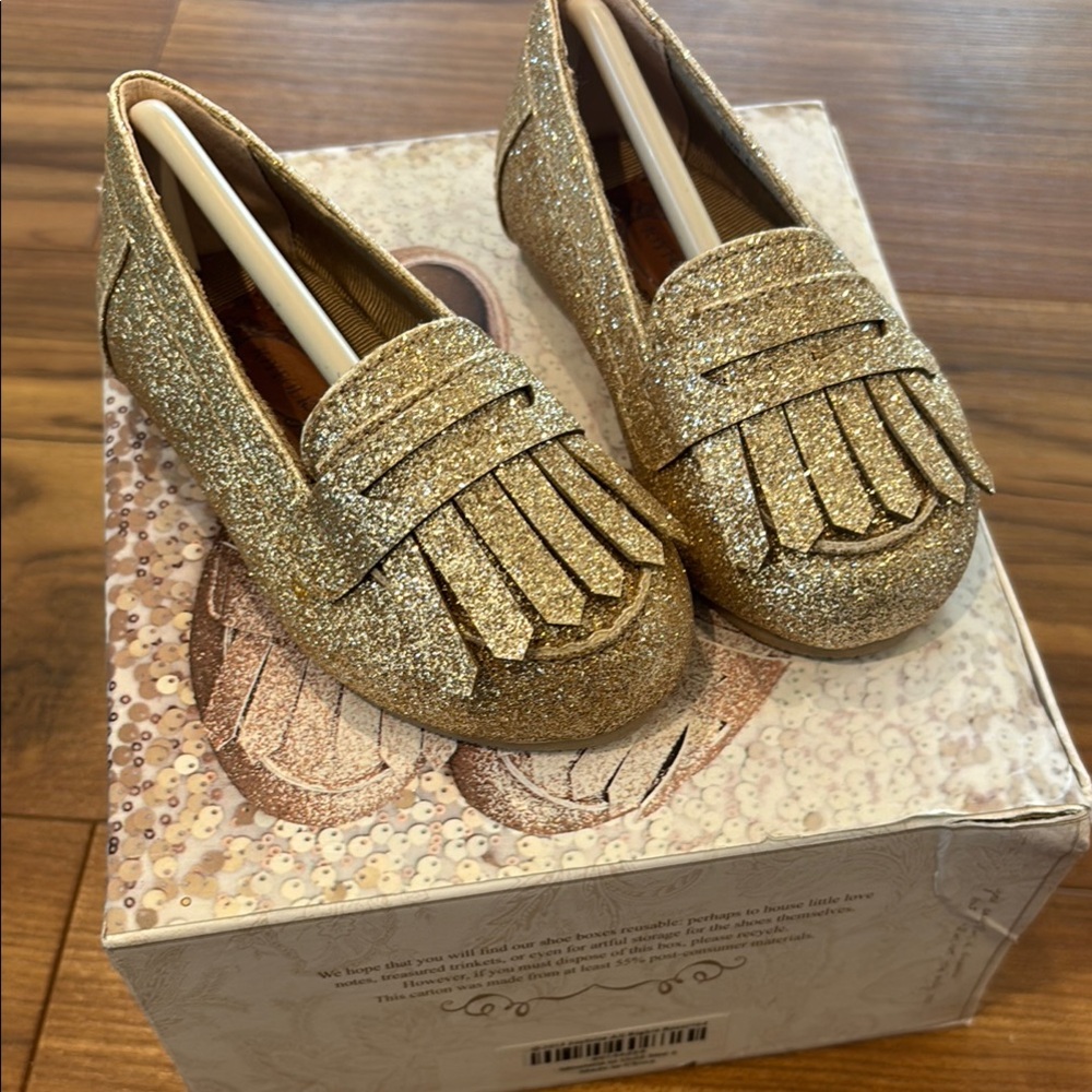 Gold Glitter Joyfolie Loafers for Toddlers 4 (baby)